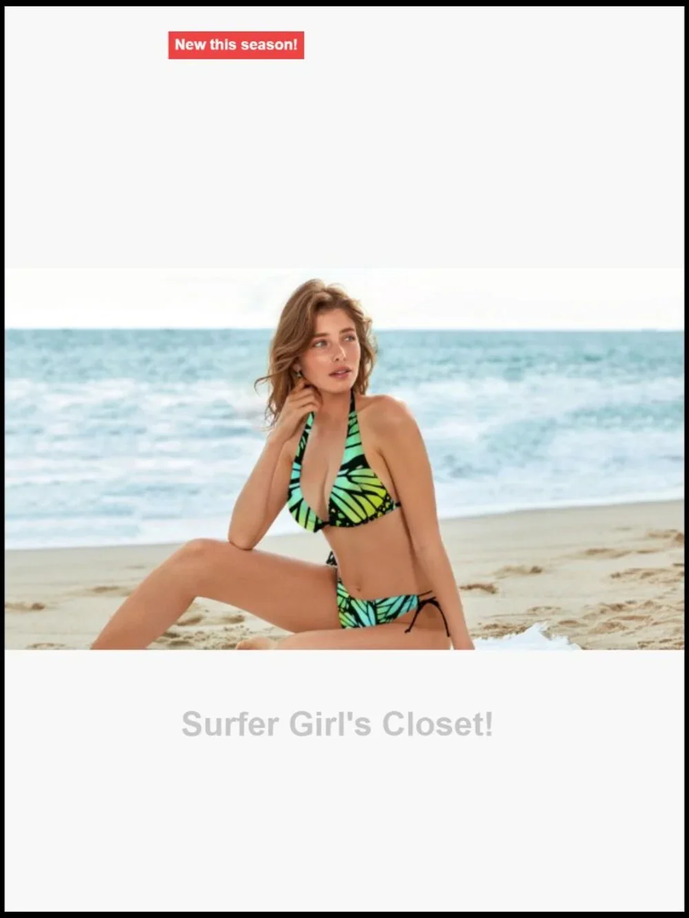 Butterfly Bikini 2 Piece Halter Triangle Swimsuits Polyester Spandex